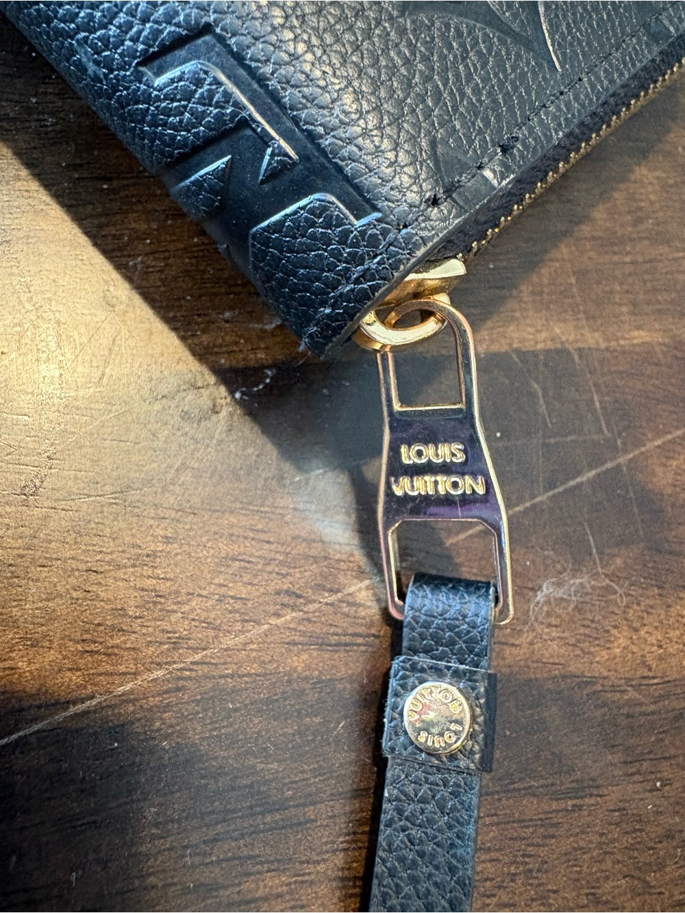Louis Vuitton Black Monogram Embossed Zip Wallet - Picture 3 of 4